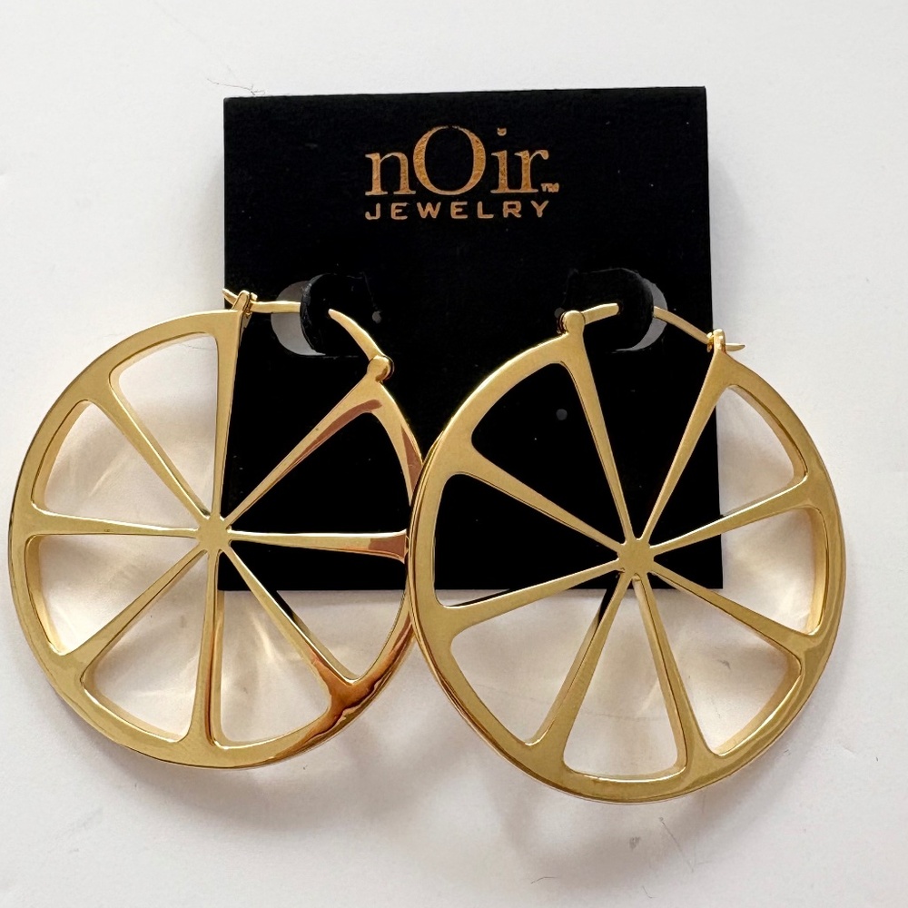 Noir NYC gold plated lemon slice earrings